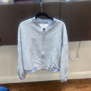 Gray Textured Zip-Up Jacket